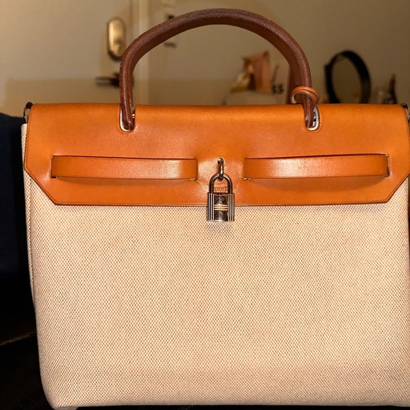 Pre-loved Hermès Vintage Herbag Bag 31 Beige - Picture 2 of 11